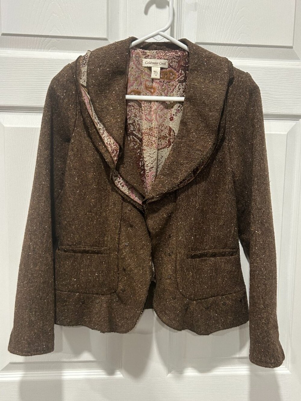 Coldwater Creek Wool Blend Open Cardigan Women's Size 4